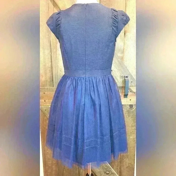 Romie london vintage blue midi dress , medium, D630.1304 - Picture 5 of 6